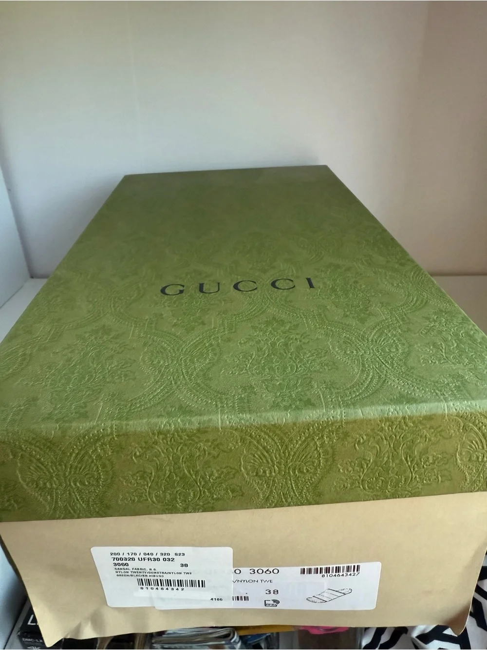 Gucci Green and Red Sandals women size 38 new - Picture 6 of 6